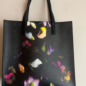 Ted Baker London Black Tote with Floral Design